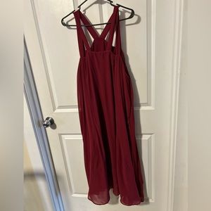 Torrid maroon swing dress size 3 flares out really cute with straps